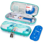 LengKe Insulin Cooler Travel Case - Upgraded EVA Madication Cooler for Travel with 2 TSA Approved Ice Packs, Light Diabetic Trav