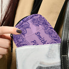 Custom Pill Box 7 Day Pill Case Bag Purple Floral Paisley Personalized Name Travel Pill Organizer Bag with Zipper Portable Weekl