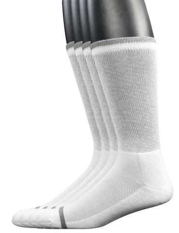 Yomandamor Men's 4 Pairs Diabetic Crew Socks with Seamless Toe and Cushion Sole