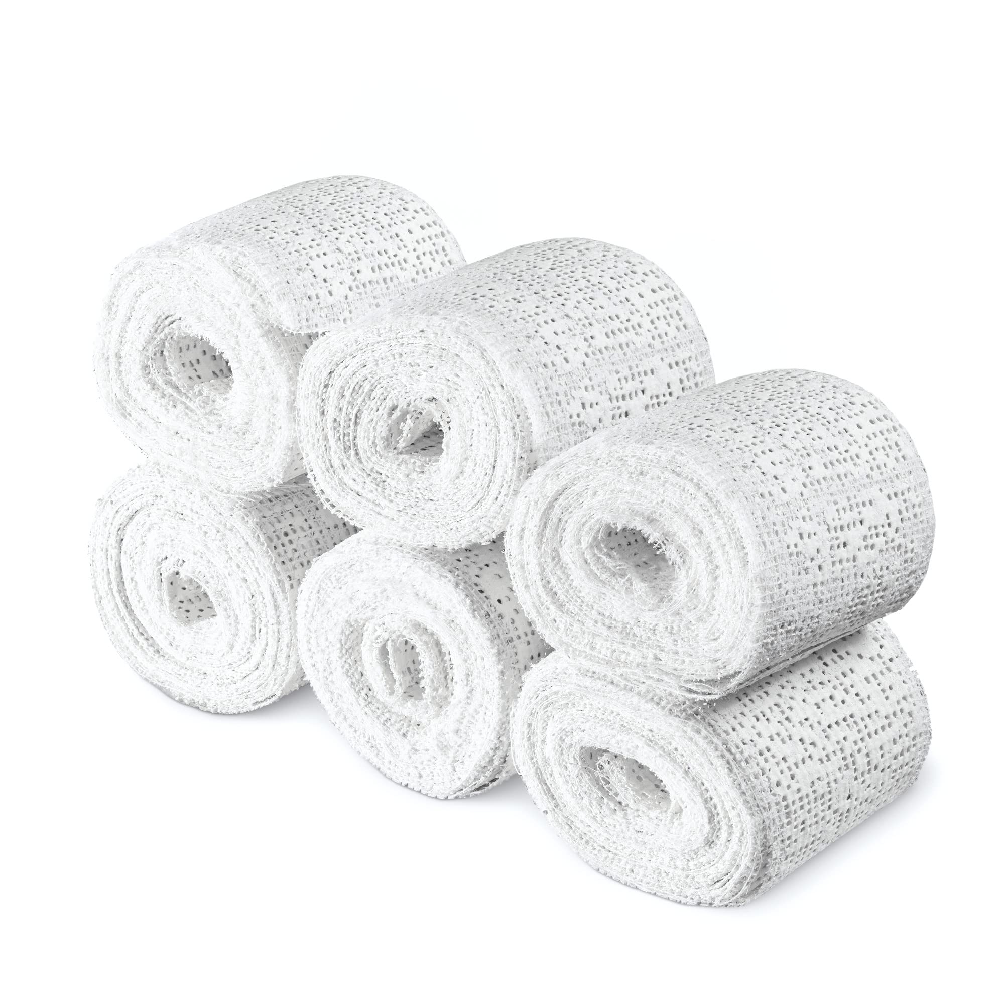Navaris Plaster Cloth Rolls (S, Pack of 6) - Gauze Bandages for Body Casts, Plaster of Paris for Craft Projects, Belly Casting K