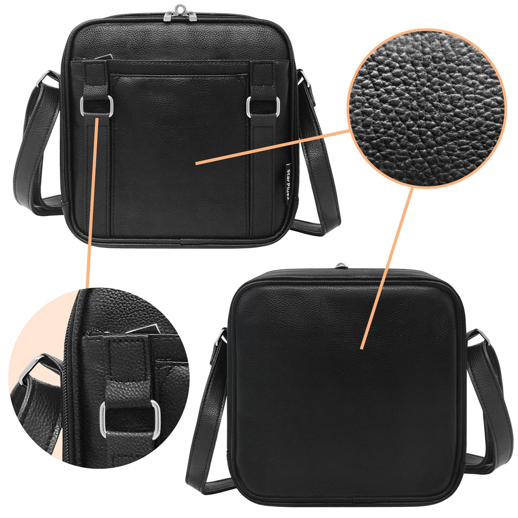 StarPlus2 Medium 2-in-1 Pill Bottle Organizer, Crossbody PU Leather Purse for Women, Medicine Bag, Case, Carrier for Medications
