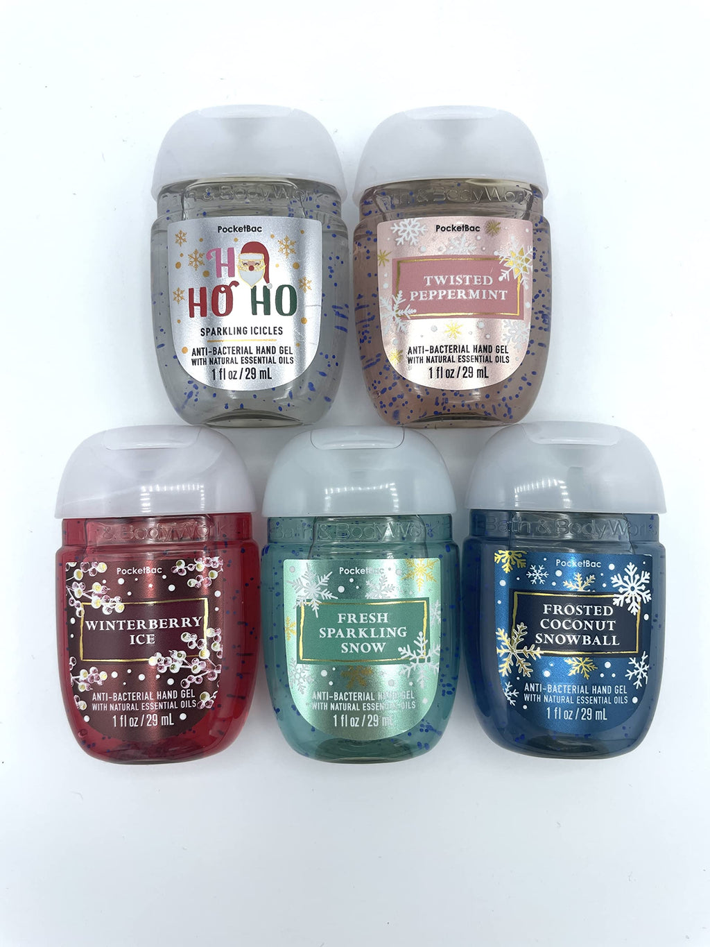 Bath and Body Works Bath & Body Works Pocketbacs Assorted 5-Pack with Holiday Scents (Assorted Holiday Round), 1 Fl Oz (Pack of 