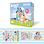 Bluey Kids Bandages, 3 Assorted Sizes 100 CT | Wear Like Stickers, Flexible Adhesive Bandages for Minor Cuts, Scrapes, and Burns