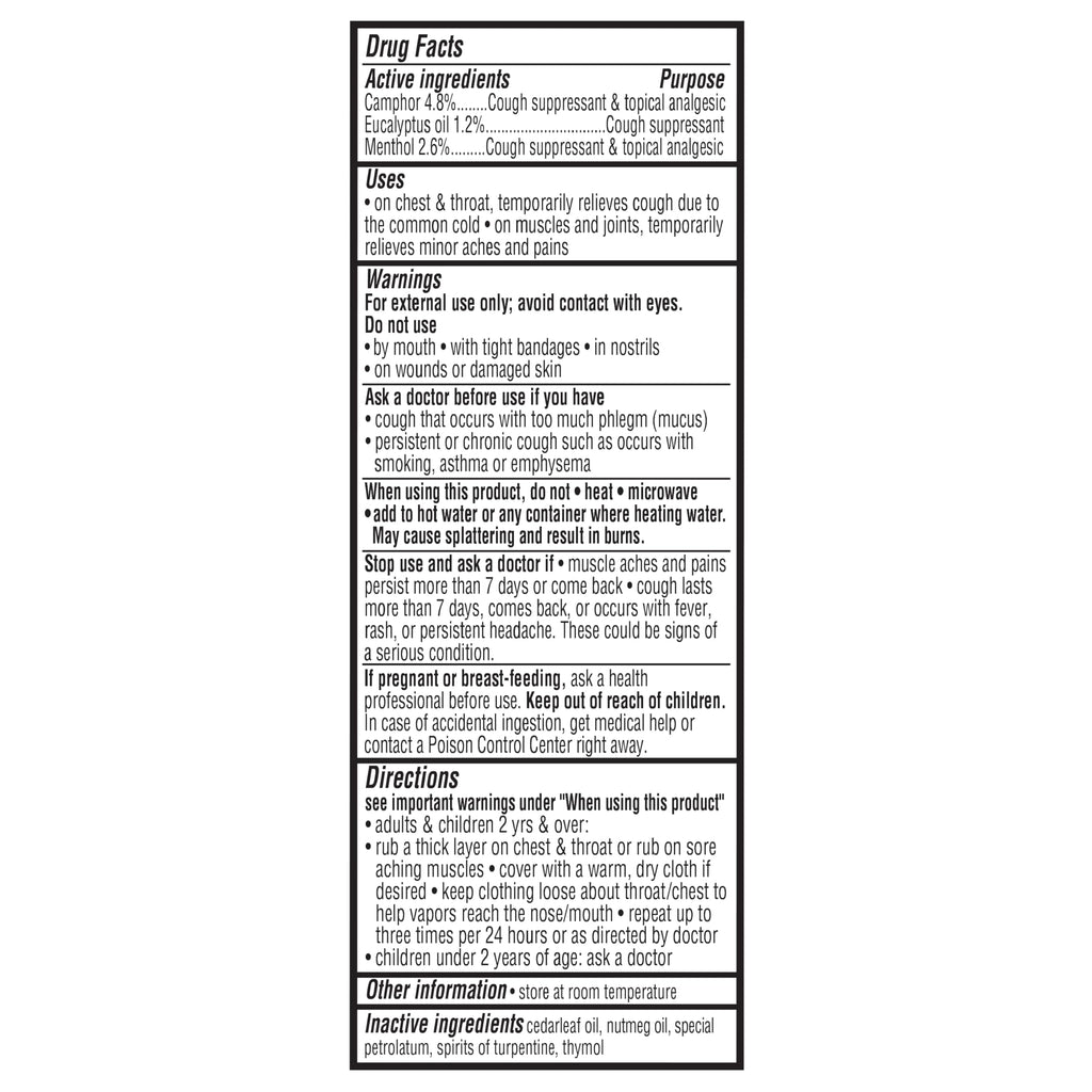 Amazon Basics Chest Rub Cough Suppressant and Topical Analgesic Ointment, 3.53 Ounce