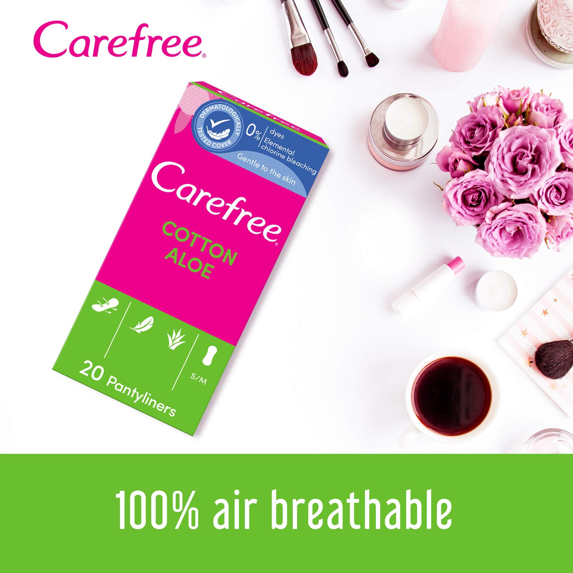 Carefree Panty Liners Breathable Aloe 20