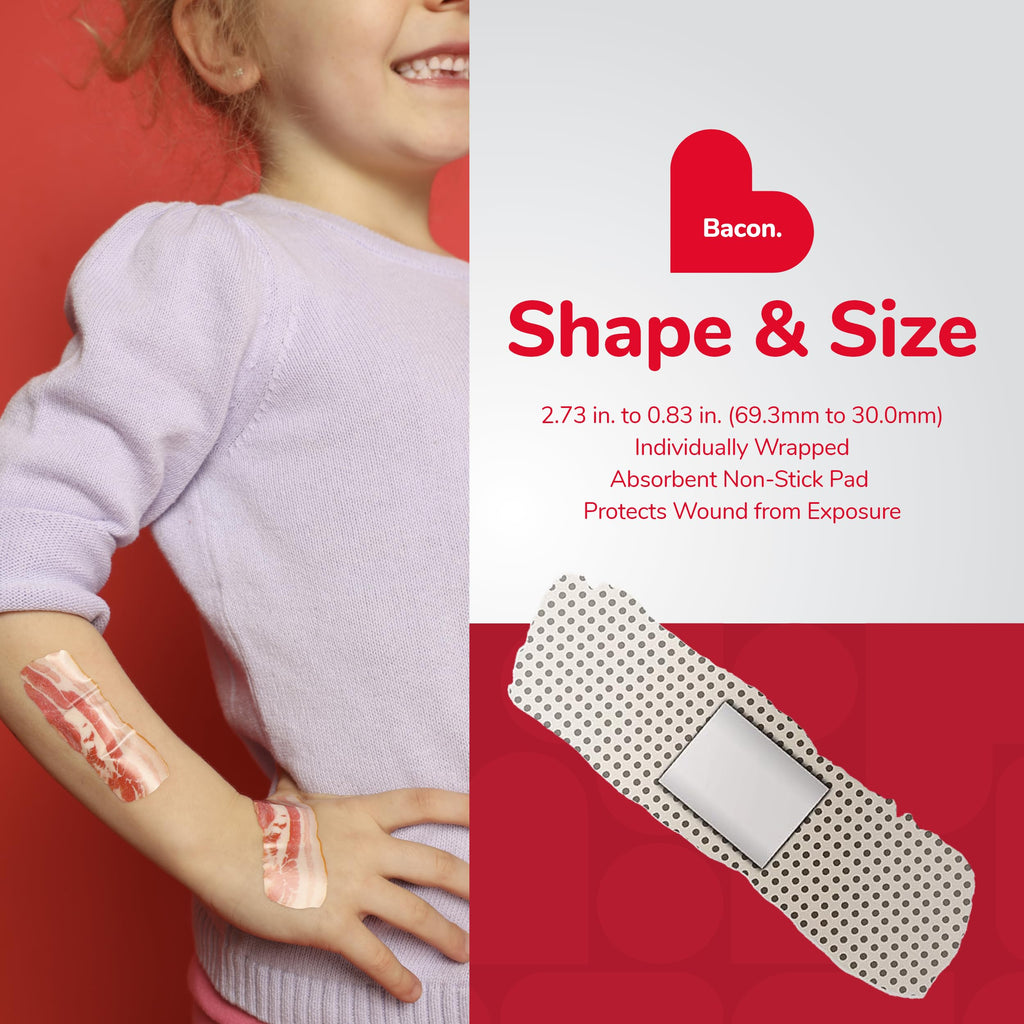 BioSwiss Bandages, Bacon Shaped Self Adhesive Bandage Set, Latex Free, Sterile Wound Care, 24 Count