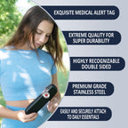 Divoti Diabetic Alert Bag Tag 1.25 - with Quick Clip | Pre-Engraved Stainless Steel Dual-Sided | Bold Lettering
