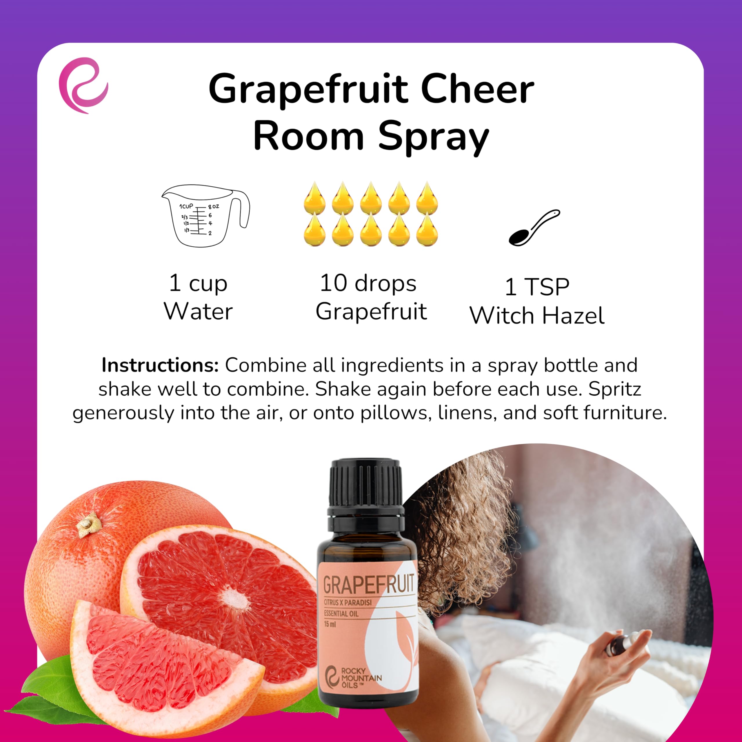 Rocky Mountain Oils Grapefruit Essential Oil 15 ml - Pure Essential Oils for Diffusers | Organic Grapefruit Aroma Blends for Hom