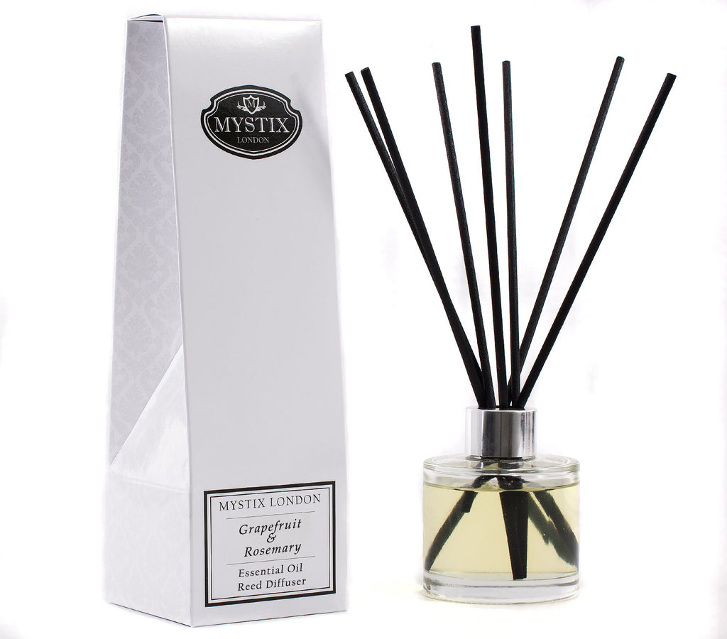 Mystix London | Grapefruit & Rosemary Essential Oil Reed Diffuser | 200ml | Best Aroma for Home, Kitchen, Living Room and Bathro