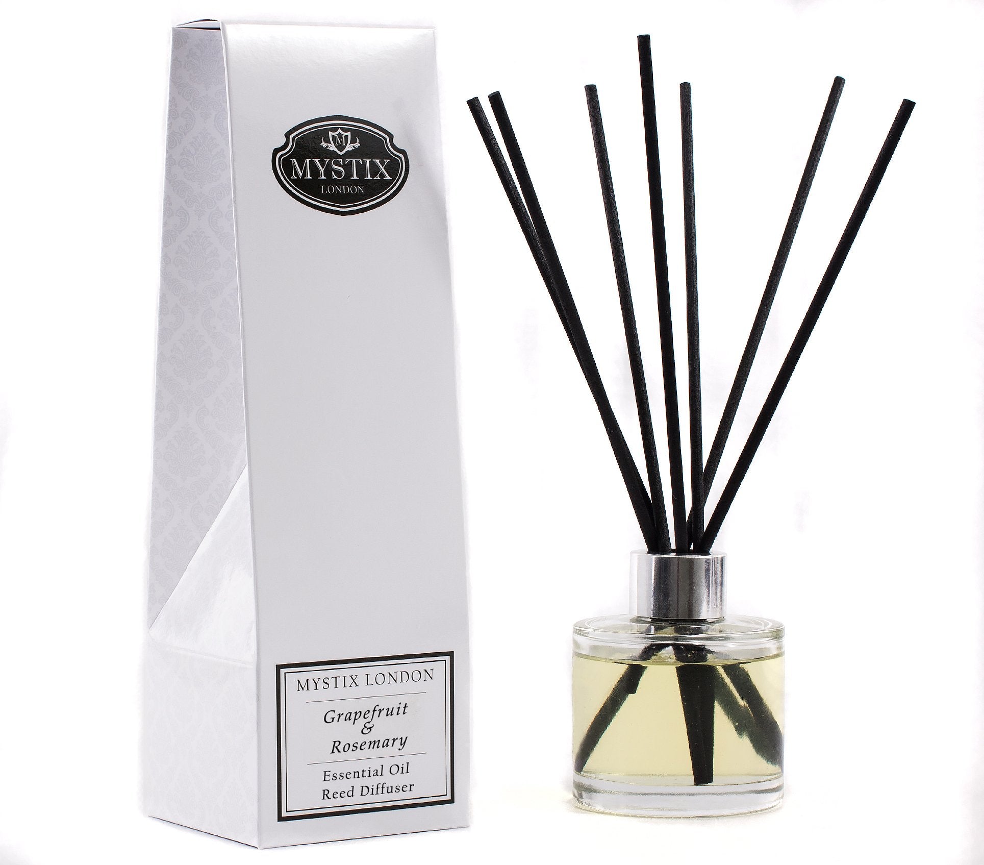 Mystix London | Grapefruit & Rosemary Essential Oil Reed Diffuser | 200ml | Best Aroma for Home, Kitchen, Living Room and Bathro