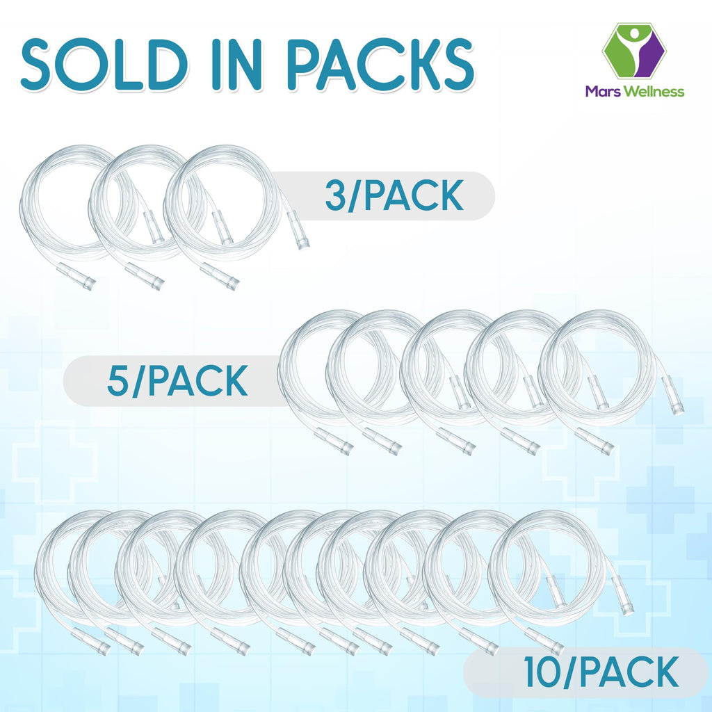 Mars Wellness Oxygen Tubing - Premium Clear Crush Resistant Oxygen Tubes - 50 Foot - 3 Tubes