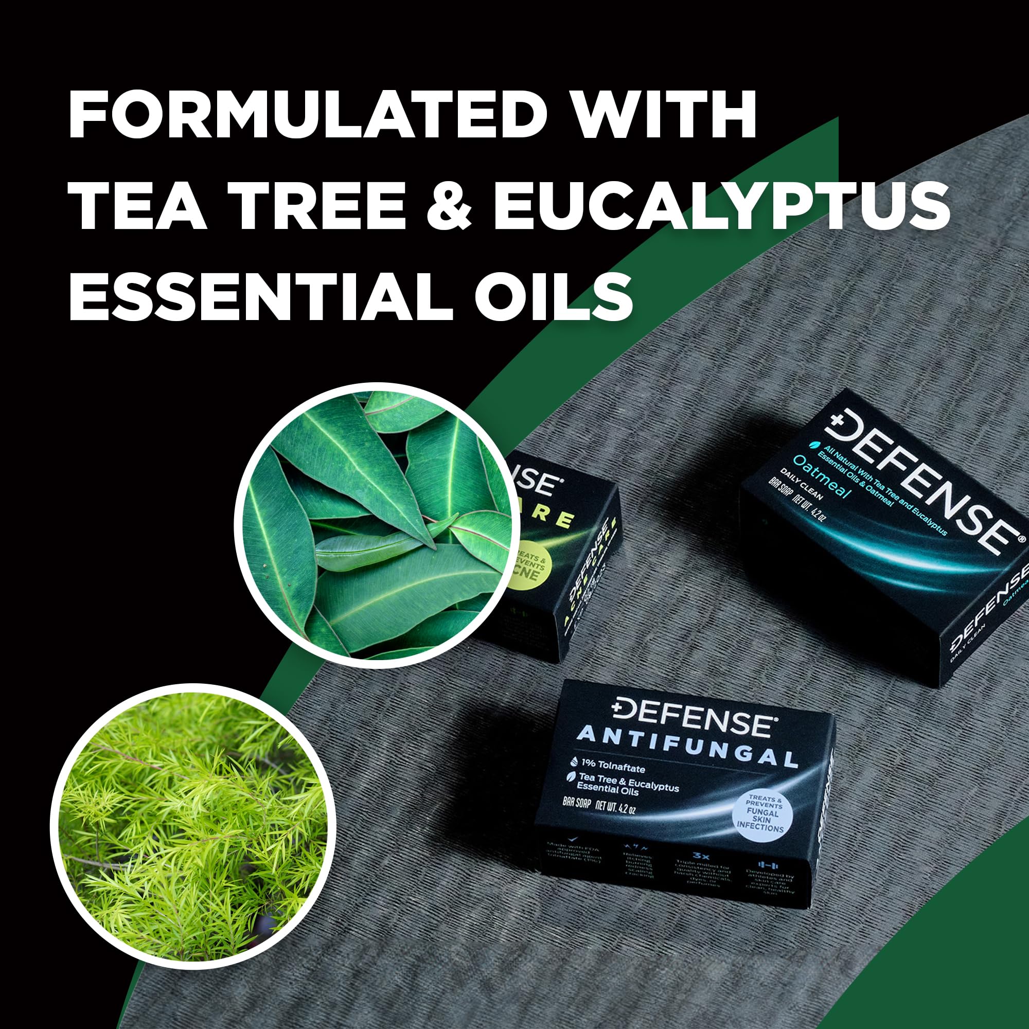 Defense Antifungal Bar Soap | Jock Itch, Ringworm, Athletes Foot, Skin Fungus | Medicated Anti Fungal Treatment (One Bar, No Ca