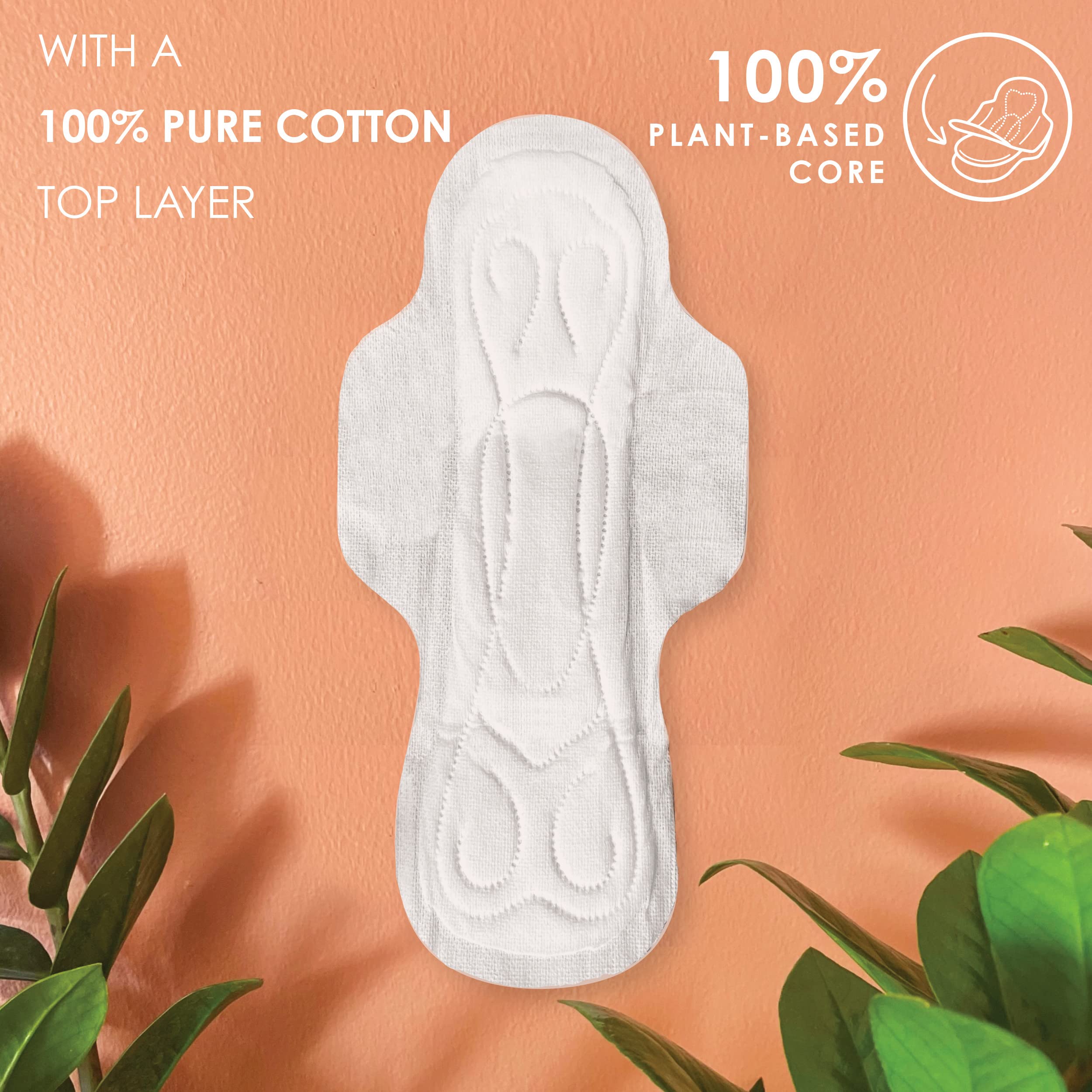L. , Organic Cotton Ultra Thin Pads for Women, Super Absorbency, With Wings, 42 Count