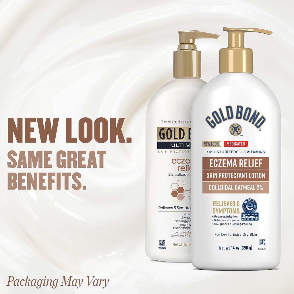 Gold Bond Medicated Eczema Relief Skin Protectant Lotion, 14 oz., With 2% Colloidal Oatmeal
