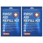SuccorWare 90 Pieces First Aid Refill Kit - Wound Care Kit Includes Bandages for Home, Travel, Hiking - Portable Replacement Kit