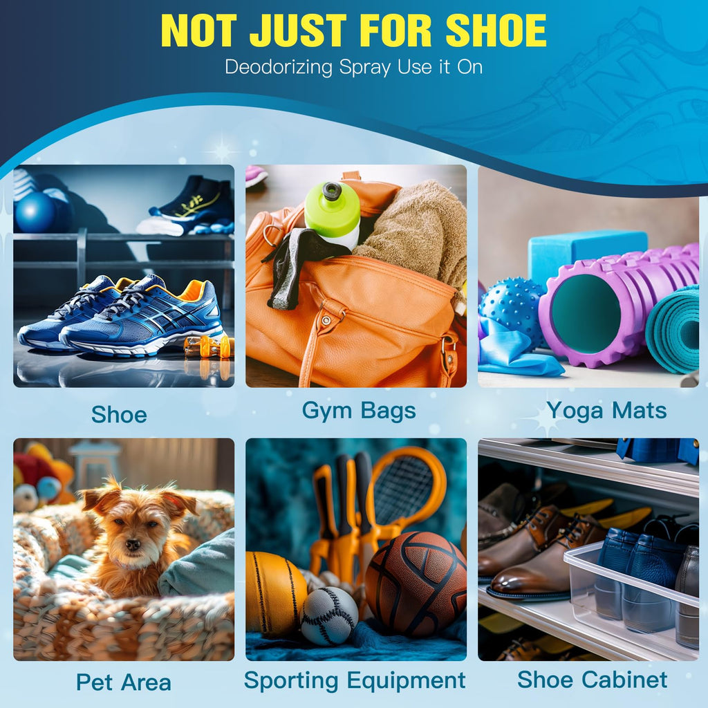 YYDSWATER Shoe Deodorizer Spray -gym bag deodorizer,cleat deodorizer soccer,boot smell eliminator,climbing shoe deodorizer,Long-