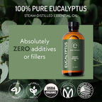 Eve Hansen USDA Certified Organic Eucalyptus Essential Oil 4oz | Topical and Aromatherapy Essential Oil | Organic Eucalyptus Oil