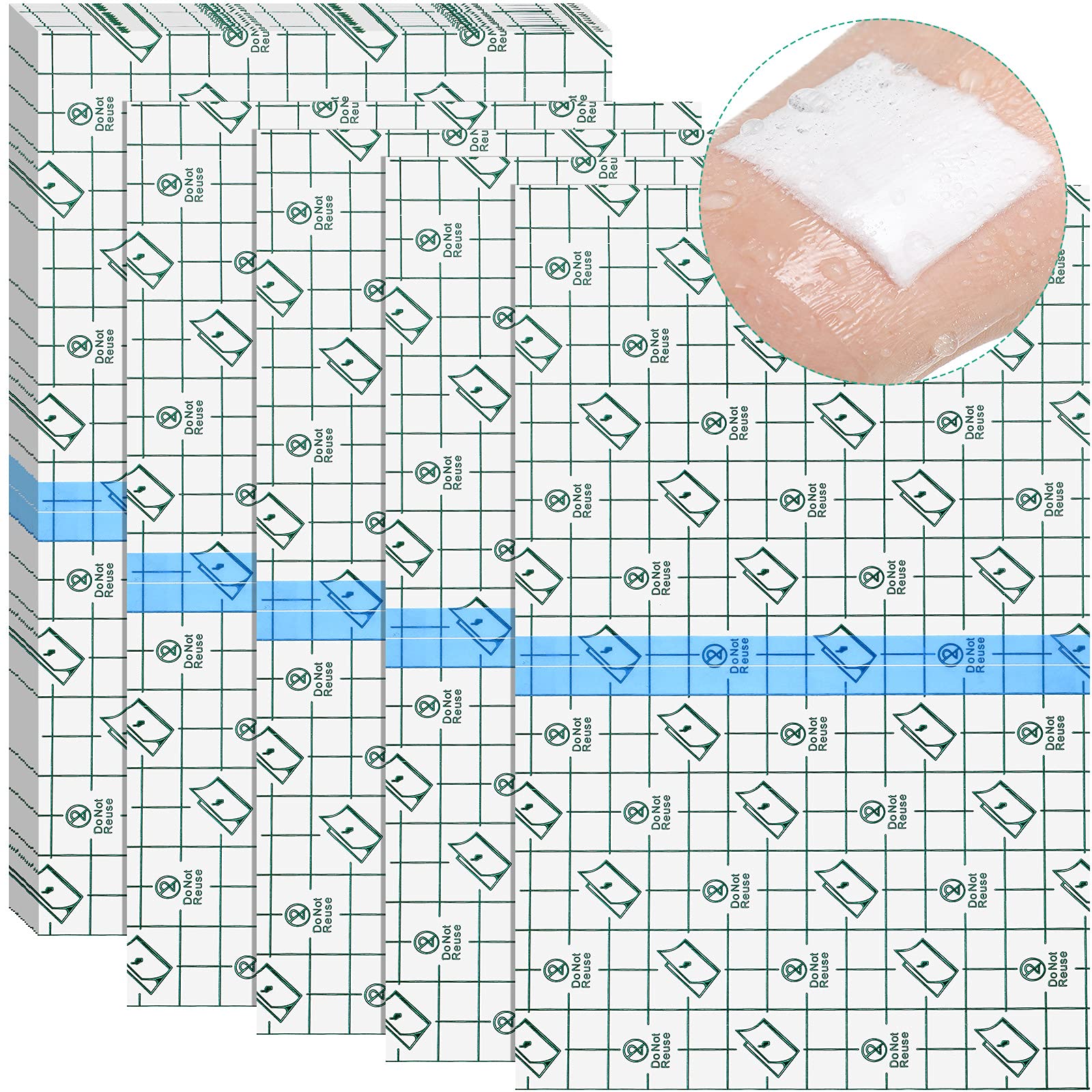 36 Sheets Adhesive Waterproof Bandage Cover Transparent Stretch Bandage Film Dressing Clear Shower Protector Film Large Disposab