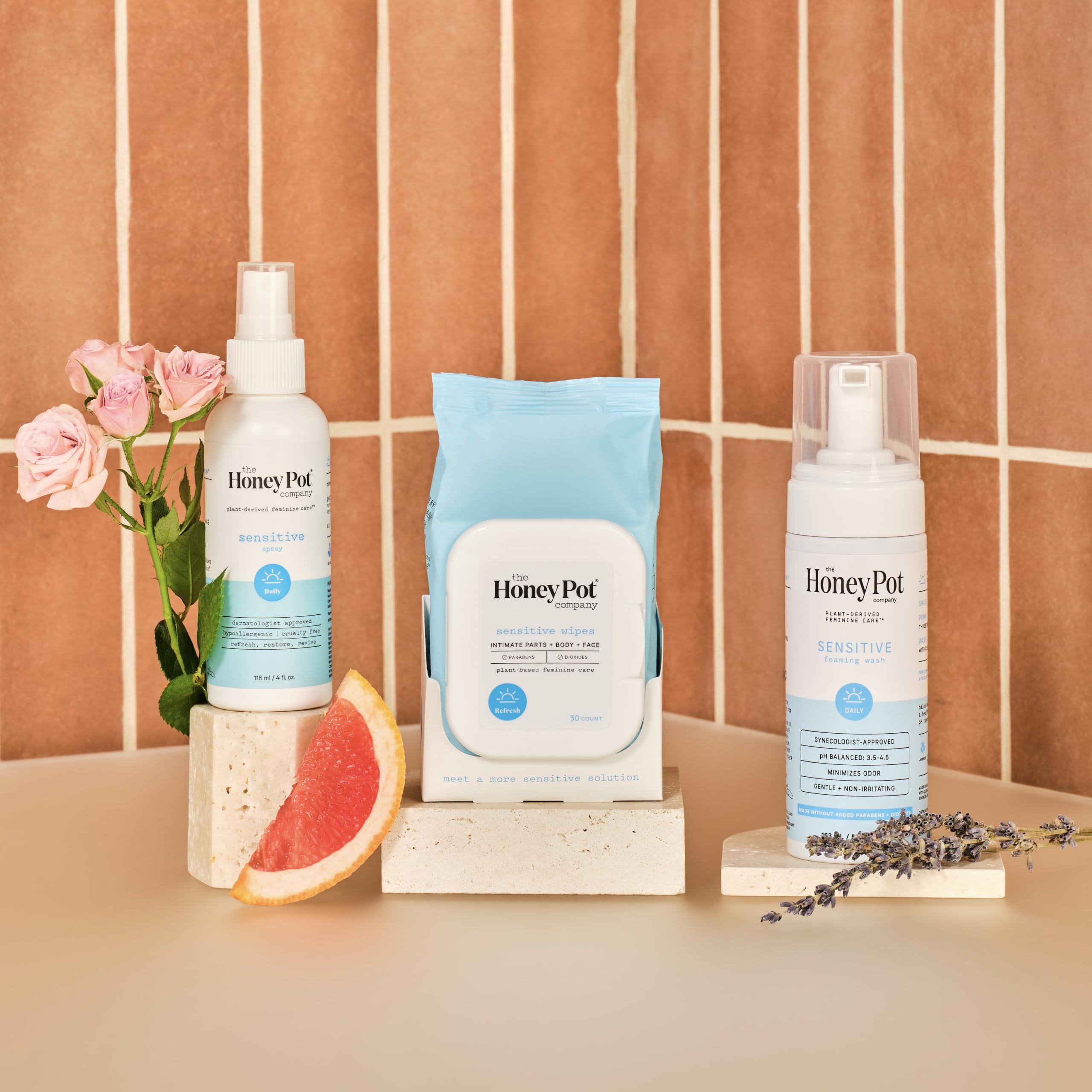 The Honey Pot Company - Refreshing and Restorative Panty and Body Plant-Derived Deodorant Spray - Paraben & Sulfate Free - Sensi