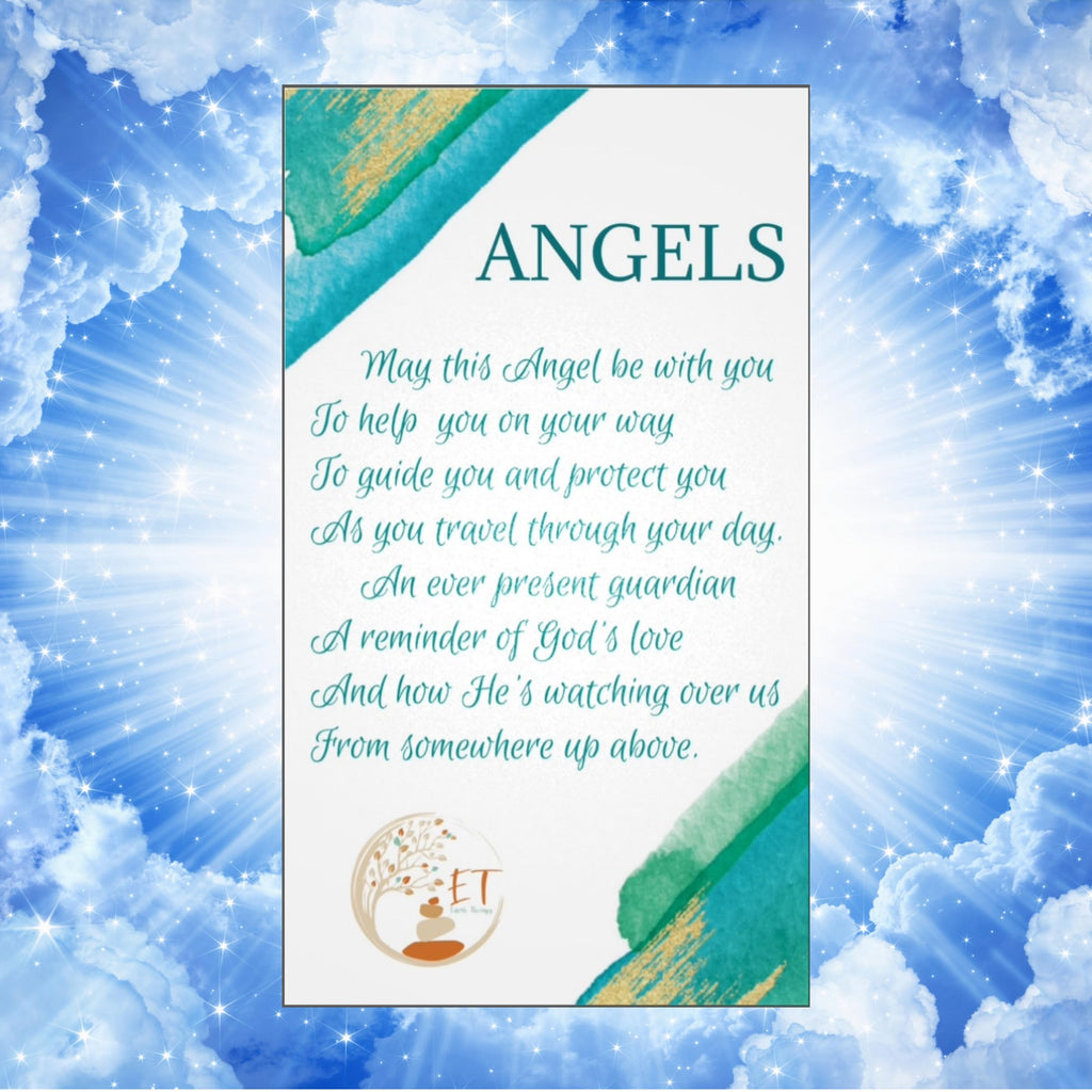 Earth Therapy Original Pocket Guardian Angel with Serenity Prayer Card - Green Aventurine Healing Stone Figurine - Bless Yoursel