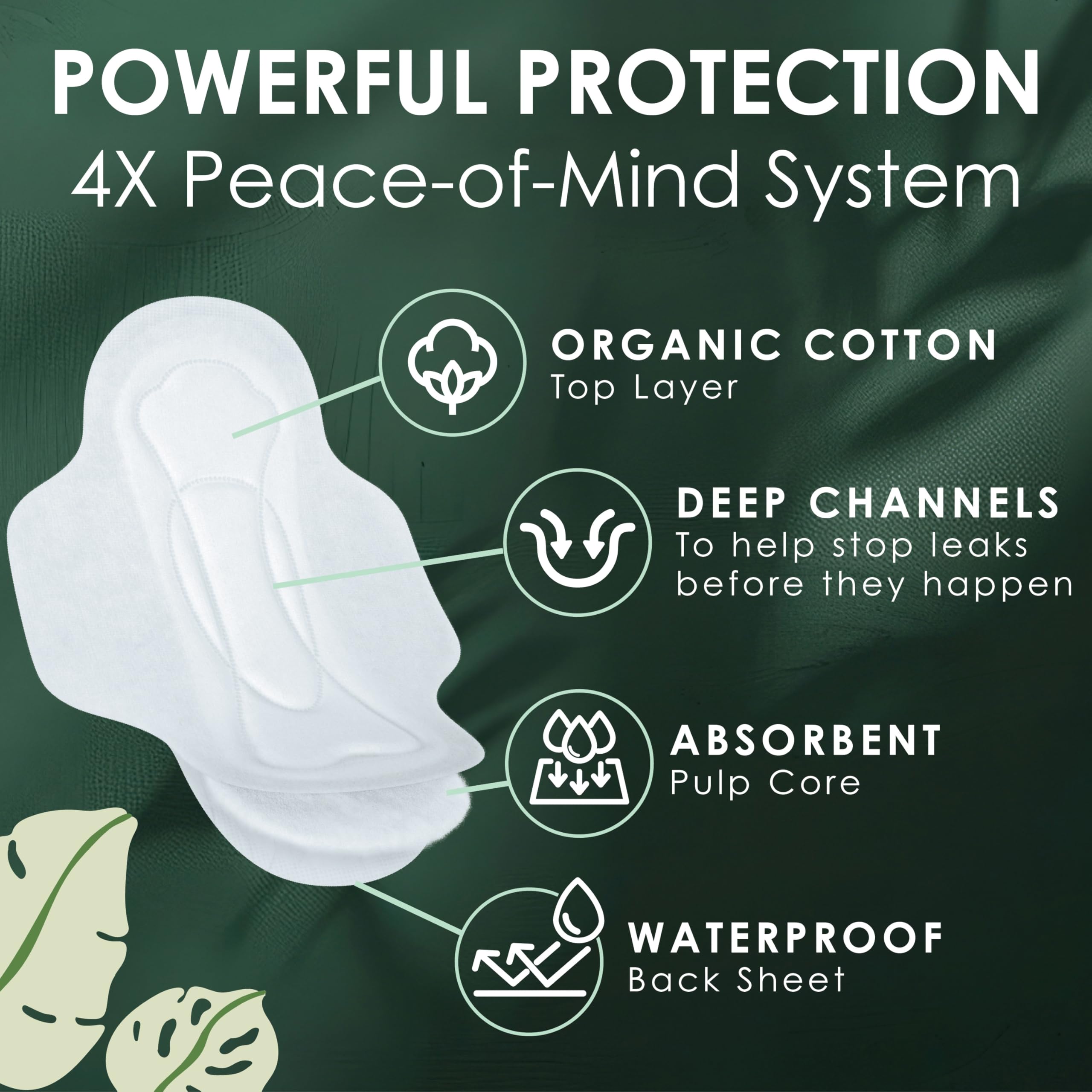 L. Ultra Thin Pads for Women, Super Absorbency, 100% Pure Cotton Top Layer, Unscented Pads with Wings, 56 CT