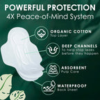 L. Ultra Thin Pads for Women, Super Absorbency, 100% Pure Cotton Top Layer, Unscented Pads with Wings, 56 CT