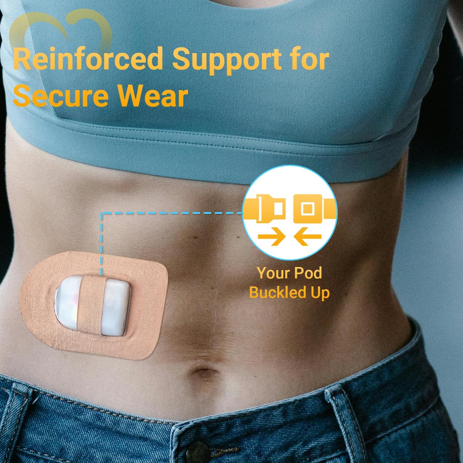 40 Pack Omnipod 5 Overpatches, Amolyfe Omnipod 5 Adhesive Patches Waterproof with Stretchable Strap, Optimized Split Backing for