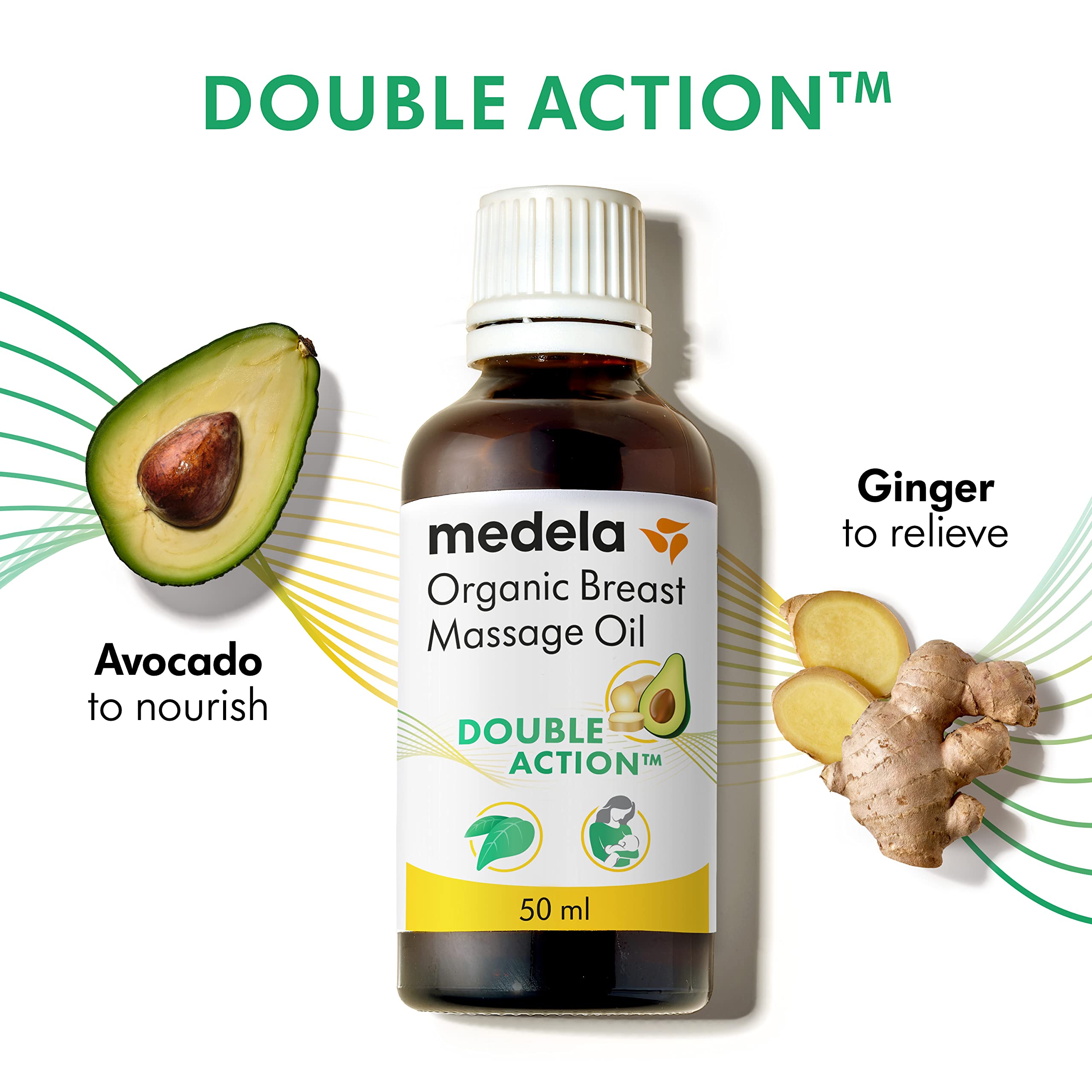 Medela Organic Breast Massage Oil for Breastfeeding Mothers | Relieve Breast Tenderness and Fullness | All-Natural Formula with