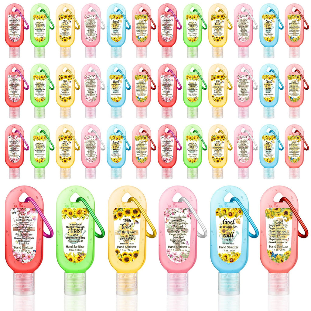 24 Pack Christian Hand Sanitizer Keychains Bible Verse Mini Hand Sanitizer Keychains Bulk Travel Size Christian Gift for Women R