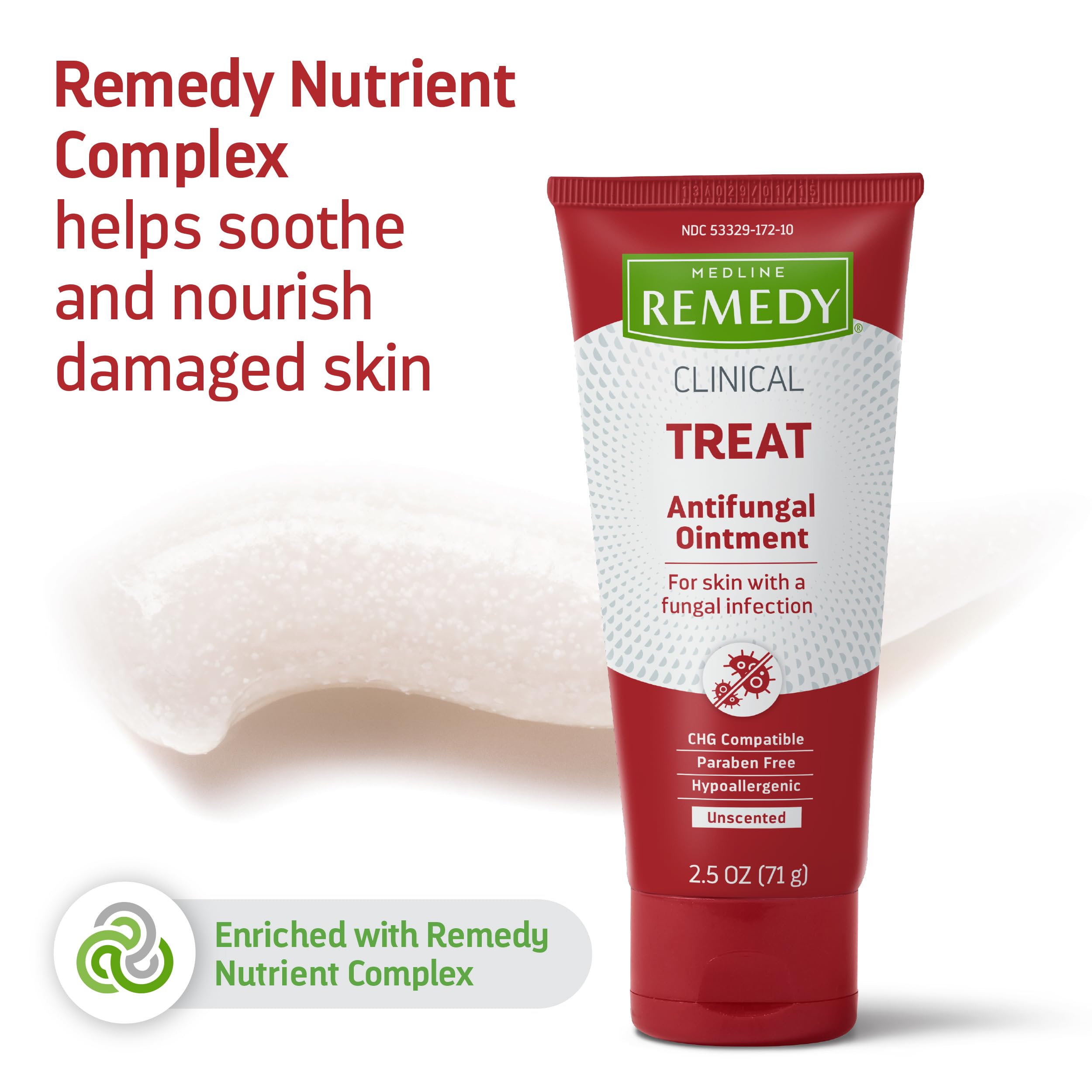 Medline Remedy Clinical Antifungal Ointment, 2.5 oz., Effective Treatment for Athletes Foot & Ringworm, Single Tube