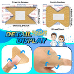 Nuanchu 100 Pieces Flexible Fabric Adhesive Bandages Assorted Bulk Fingertip Breathable Elastic Knuckle Bandages Prevent Infecti