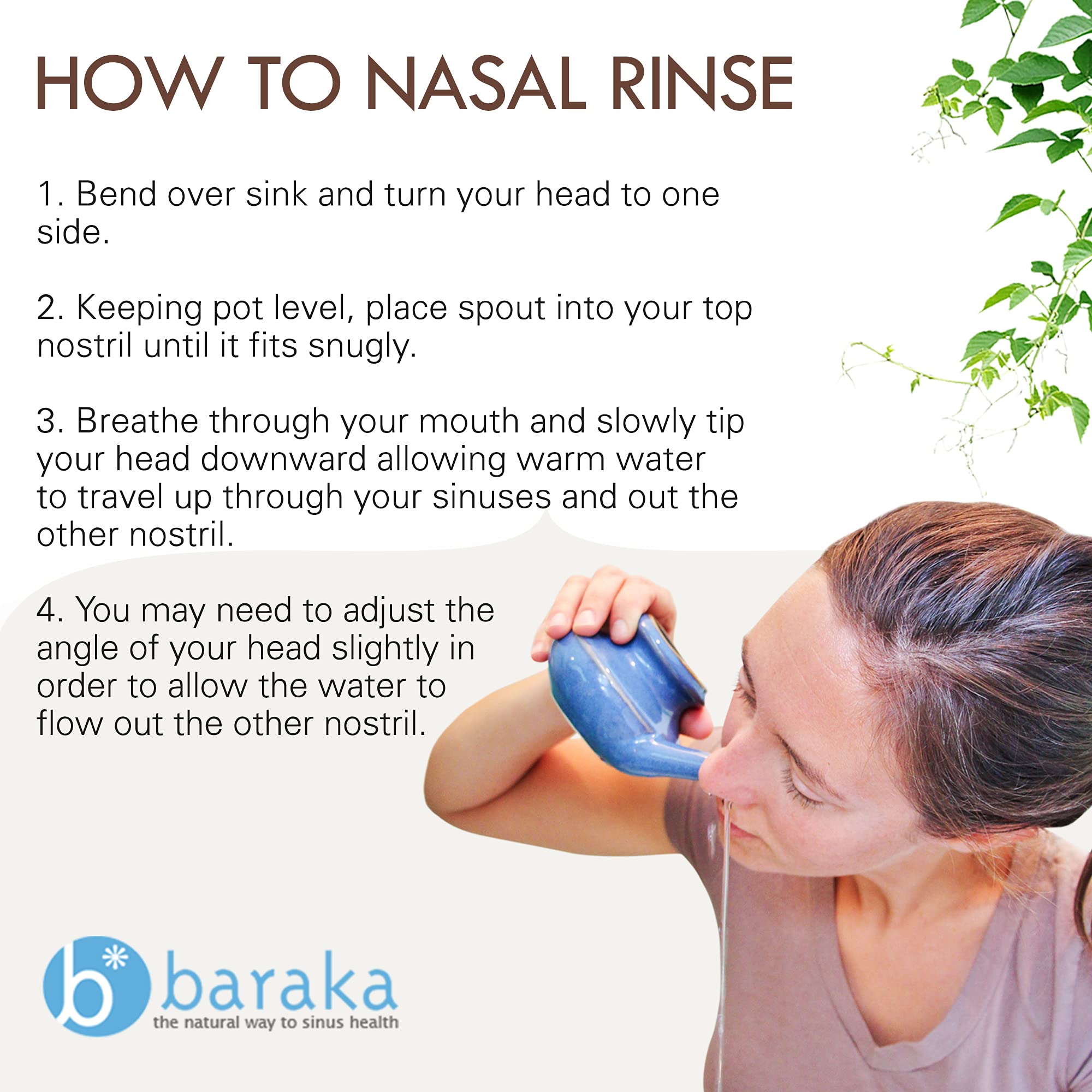 Baraka Neti Pot Sinus Rinse, Neti Pot Mineral Salt, Sinus Rinse Saline Solution, Nasal Salt for Sinus Wash, Sinus Rinse Sea Salt