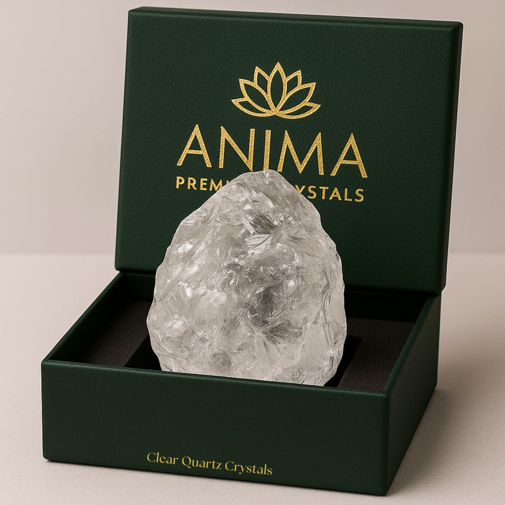 Anima Clear Quartz Crystal - Large 1.6-2 Natural Raw Clear Quartz Stone for Clarity, Energy & Amplification - Ethically Sourced,