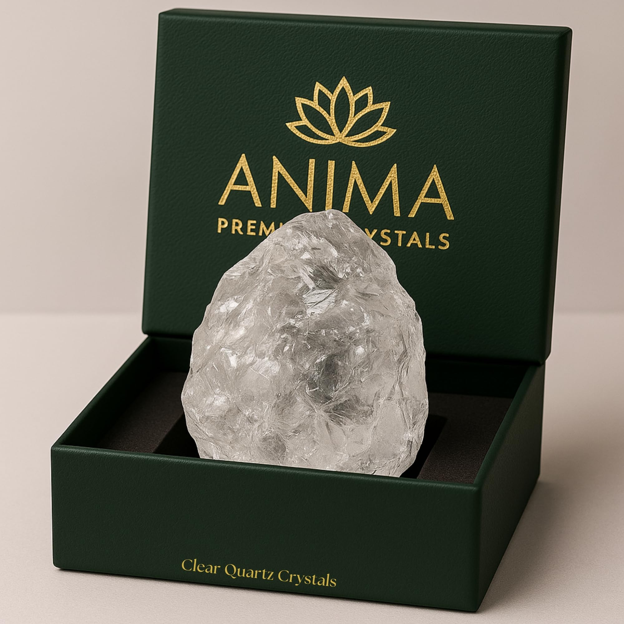 Anima Clear Quartz Crystal - Large 1.6-2 Natural Raw Clear Quartz Stone for Clarity, Energy & Amplification - Ethically Sourced,