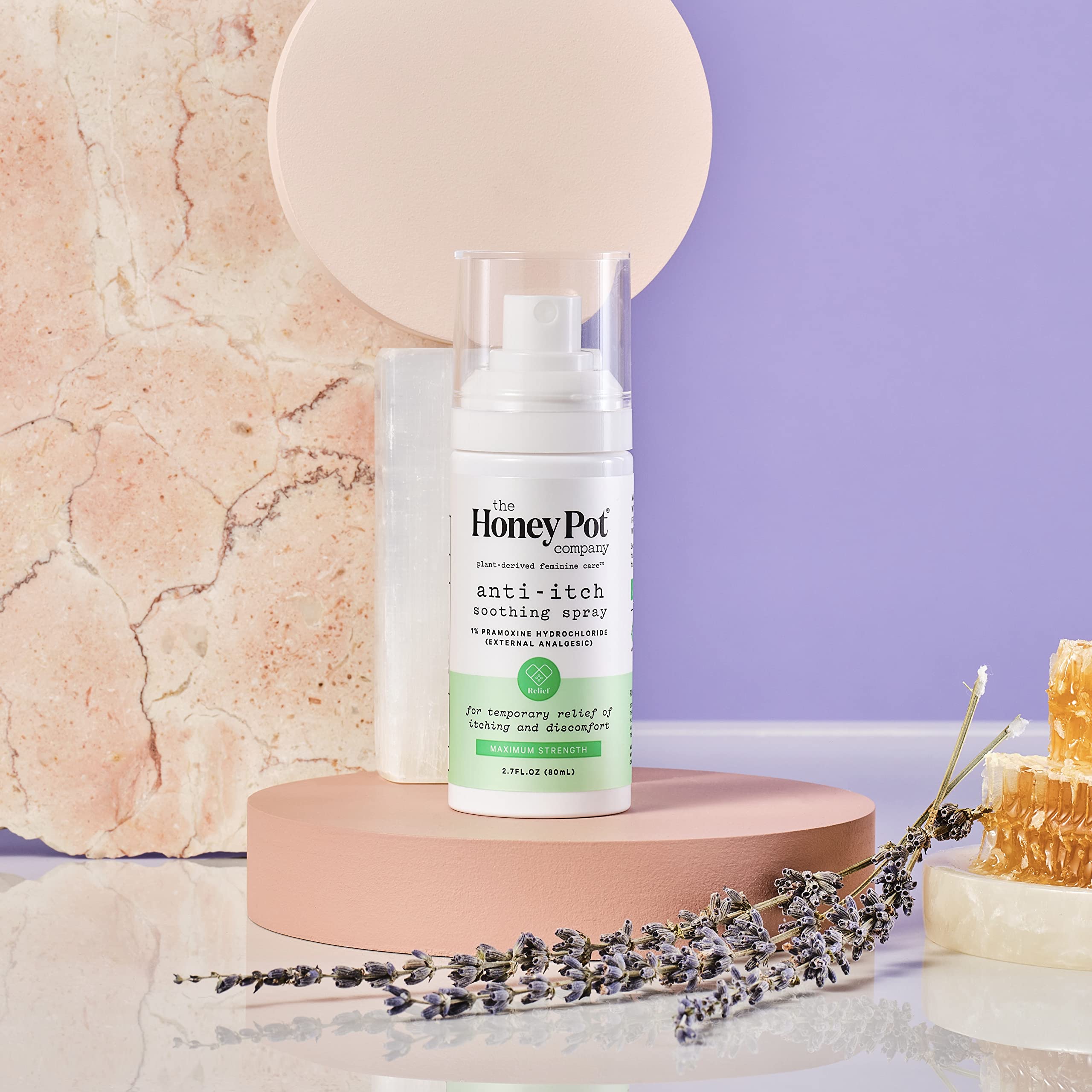 The Honey Pot Company - Feminine Anti-Itch Spray - at Home or On The Go Medicated to Relieve Itch and Irritation. Maximum Streng