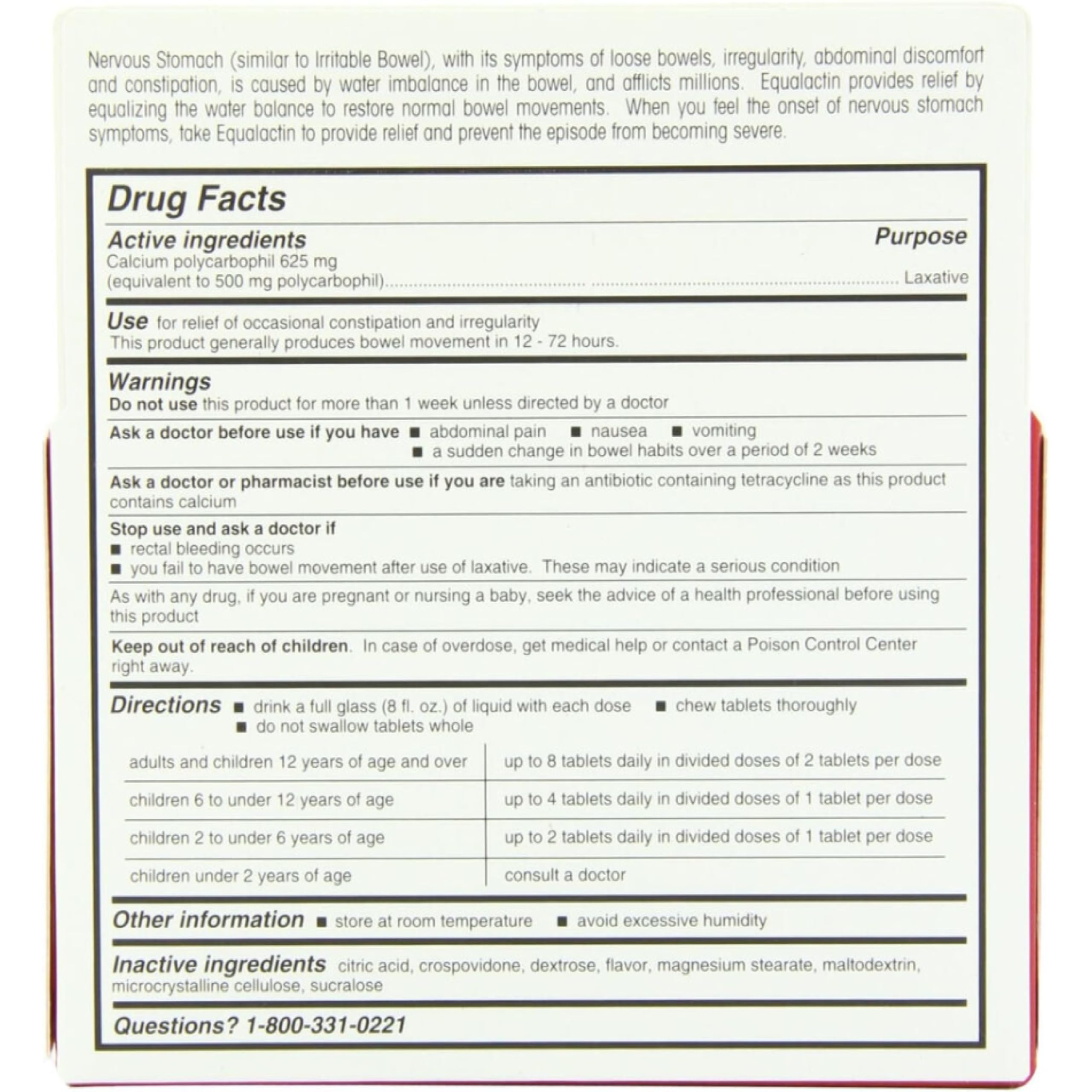 Equalactin Chewable Tablets 48 Tablets (Pack of 4)
