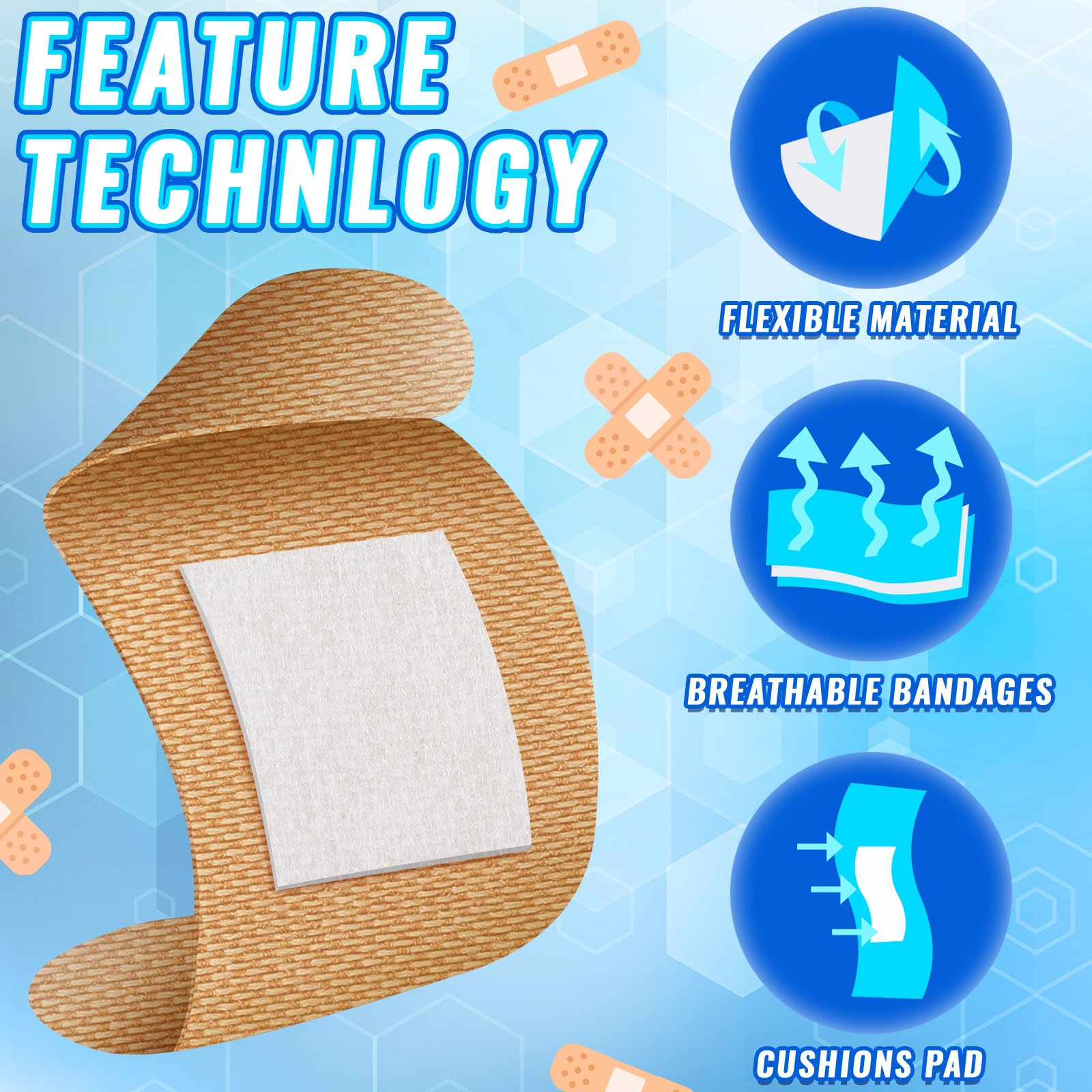 Marsui 200 Pcs Adhesive Spots Bandages Square Tan Adhesive Bandages Flexible Non Latex Knuckle Fingertip for Small Incisions Wou