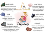 Crystals for Pregnancy, Set of 6 Blood Stone, Iolite, Hematite, Rose Quartz, Black Obsidian and Sunstone Healing Crystals and St