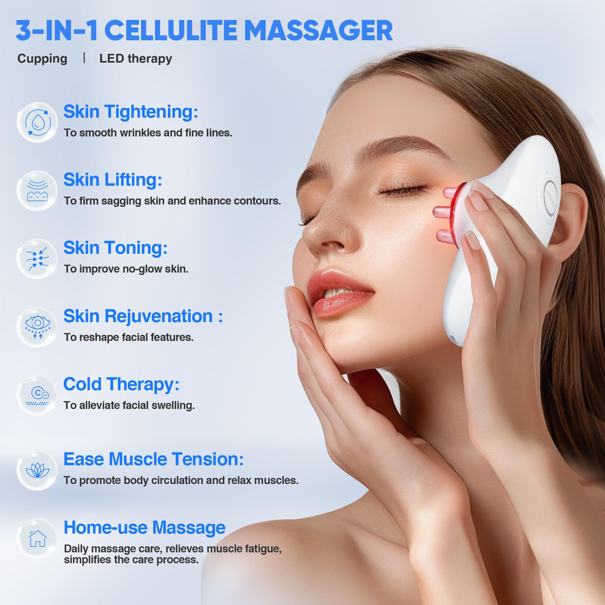 Ciyada 3-in-1 Electric Cellulite Massager, 3-in-1 Body Sculpting Machine -3 Modes Adjustable Body Sculpting Machine- Home Use Cu