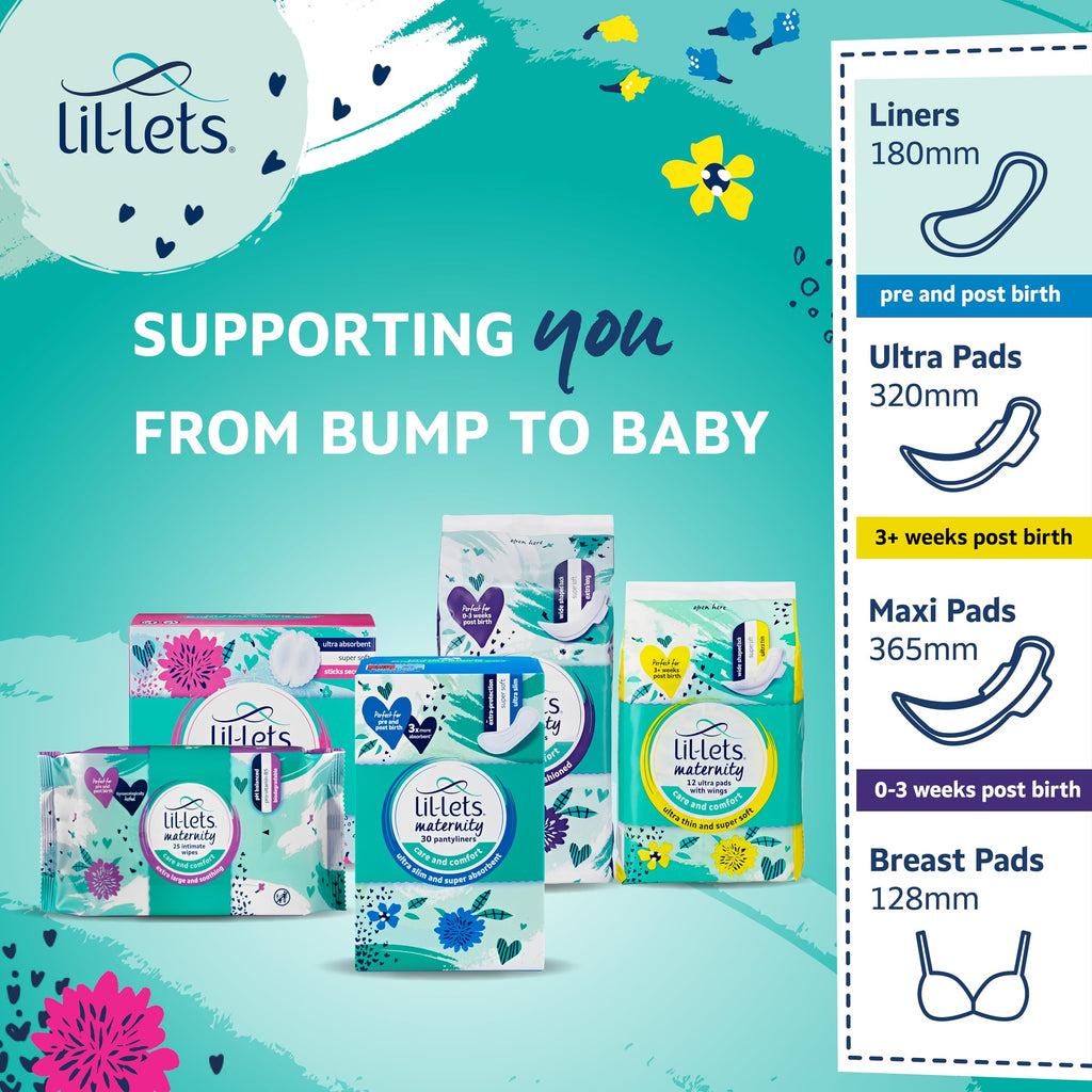 Lil-Lets Maternity Pantyliners, 90 x Ultra Slim Pantyliners, 3 Packs of 30 Pant Liners, for Pre & Post Birth Use, Light Bladder