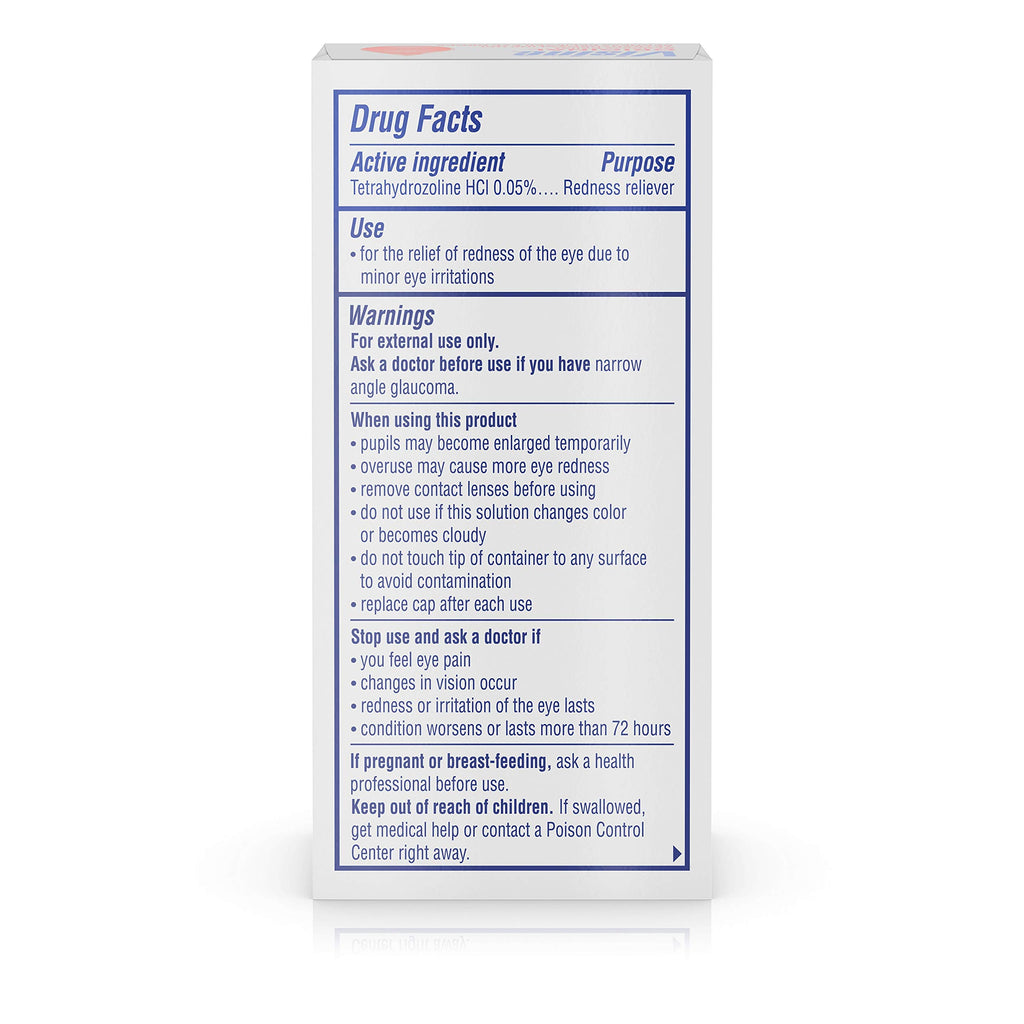 Visine Original Redness Relief Eye Drops to Help Relieve Red Eyes & Eye Irritation, 0.5 Fl Oz (Pack of 4)