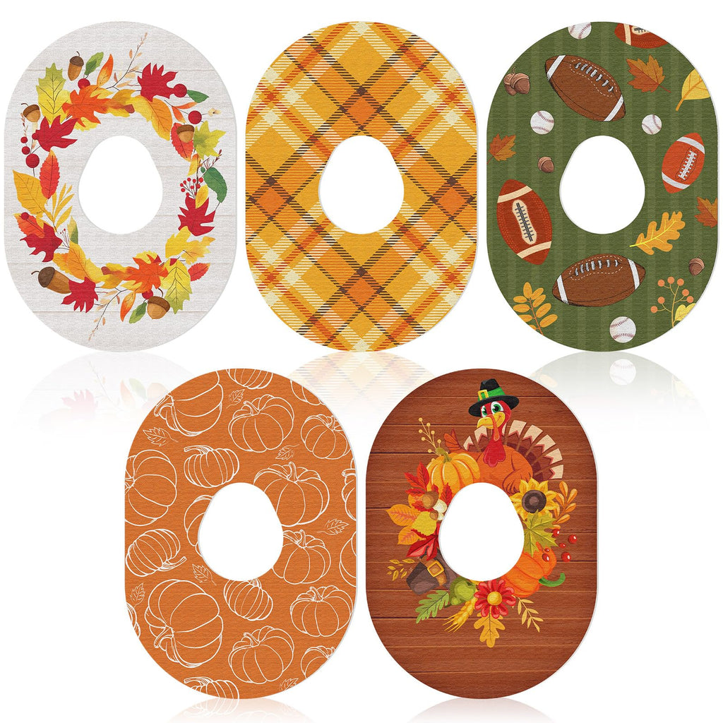 Geiserailie 20pcs Thanksgiving Adhesive Patches Compatible with Dexcom G7 Fall Adhesive Tape Stickers Tape Breathable Pre Cut Lo