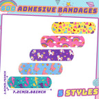 Tondiamo 600 Pieces 5 Styles Cartoon Bandages for Kids Flexible Adhesive Colorful Strips Waterproof Cute Bandages for Girls Repa