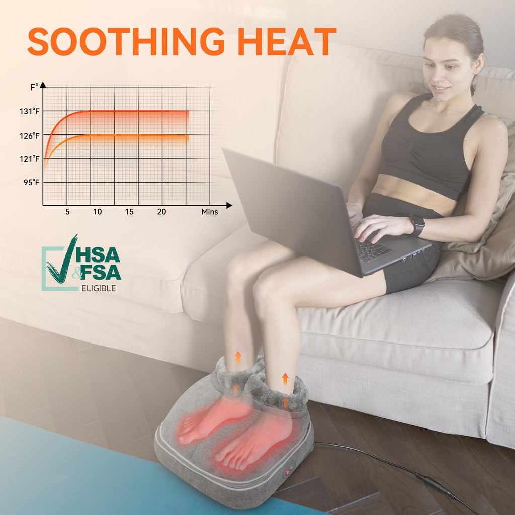 Snailax Shiatsu Foot Massager with Heat, Electrick Foot Massager Machine for Neuropathy, Plantar Fasciitis, Feet Warmers for Wom