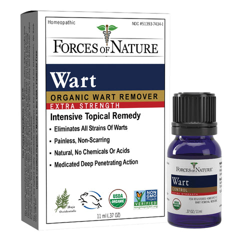 Forces of Nature -Natural, Organic Wart Extra Strength Remover (11ml) Non GMO, No Harmful Chemicals, Nontoxic -Eliminate Planter