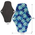 Reusable Menstrual Pads (7 in 1, 25.4cm 4 Layers), Bamboo Cloth Pads for Heavy Flow with Wet Bag, Large Sanitary Pads Set with W