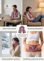 Warming Scarf for Soothing Hot/Cold Aromatherapy, Winter Warm Scarves with Pocket