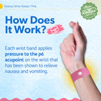 Three Lollies Queasy Wrist Bands - Natural Non-Drowsy Nausea Relief & Sickness Prevention - Travel & Motion Sickness - Relief fr