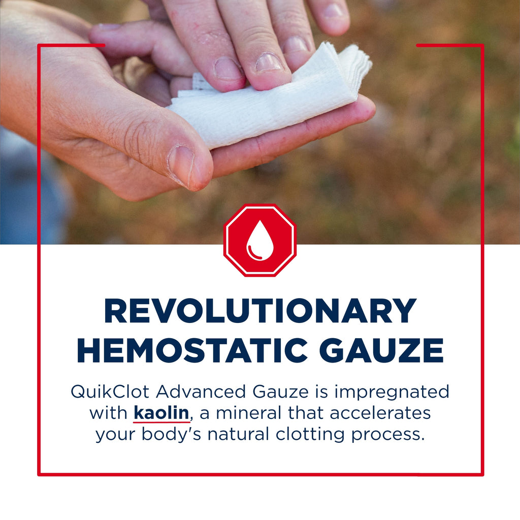 Adventure Medical Kits QuikClot Gauze - Gauze for Emergency Survival Kit, Doomsday Prepping Supplies & More - Stops Bleeding Fas