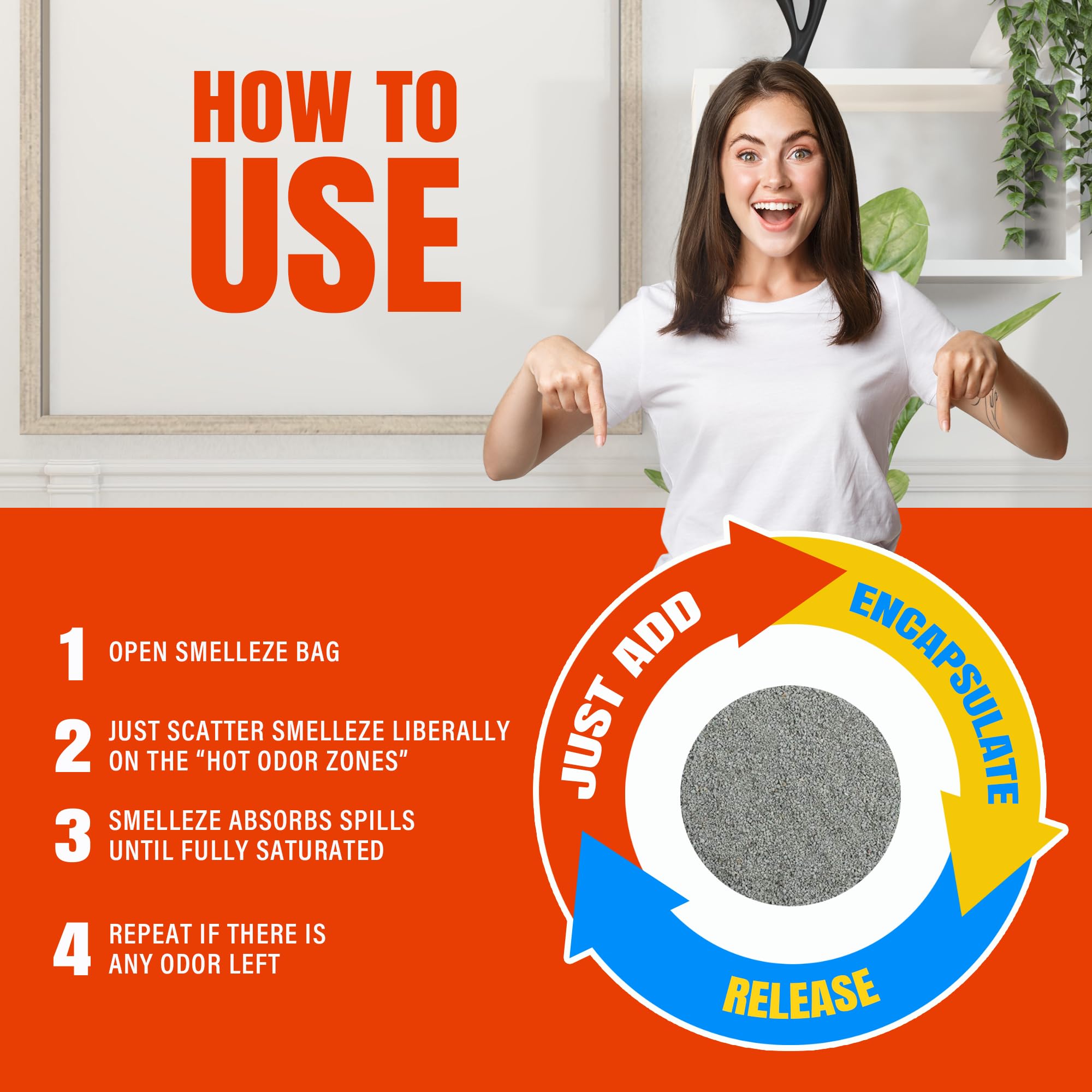 SMELLEZE Ostomy Bag Odor Eliminator: 50 lb. Granules Stop Embarrassing Ostomy, Colostomy, Stoma & Ileostomy Odor